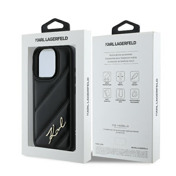 Karl Lagerfeld Quilted Signature Case for iPhone 16 Pro Max 6.9" Black