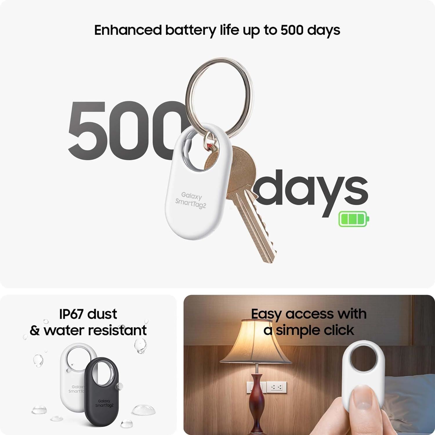Samsung Galaxy SmartTag2 Bluetooth Tracker Black/White 4 Pack - EI-T5600KWEGEU