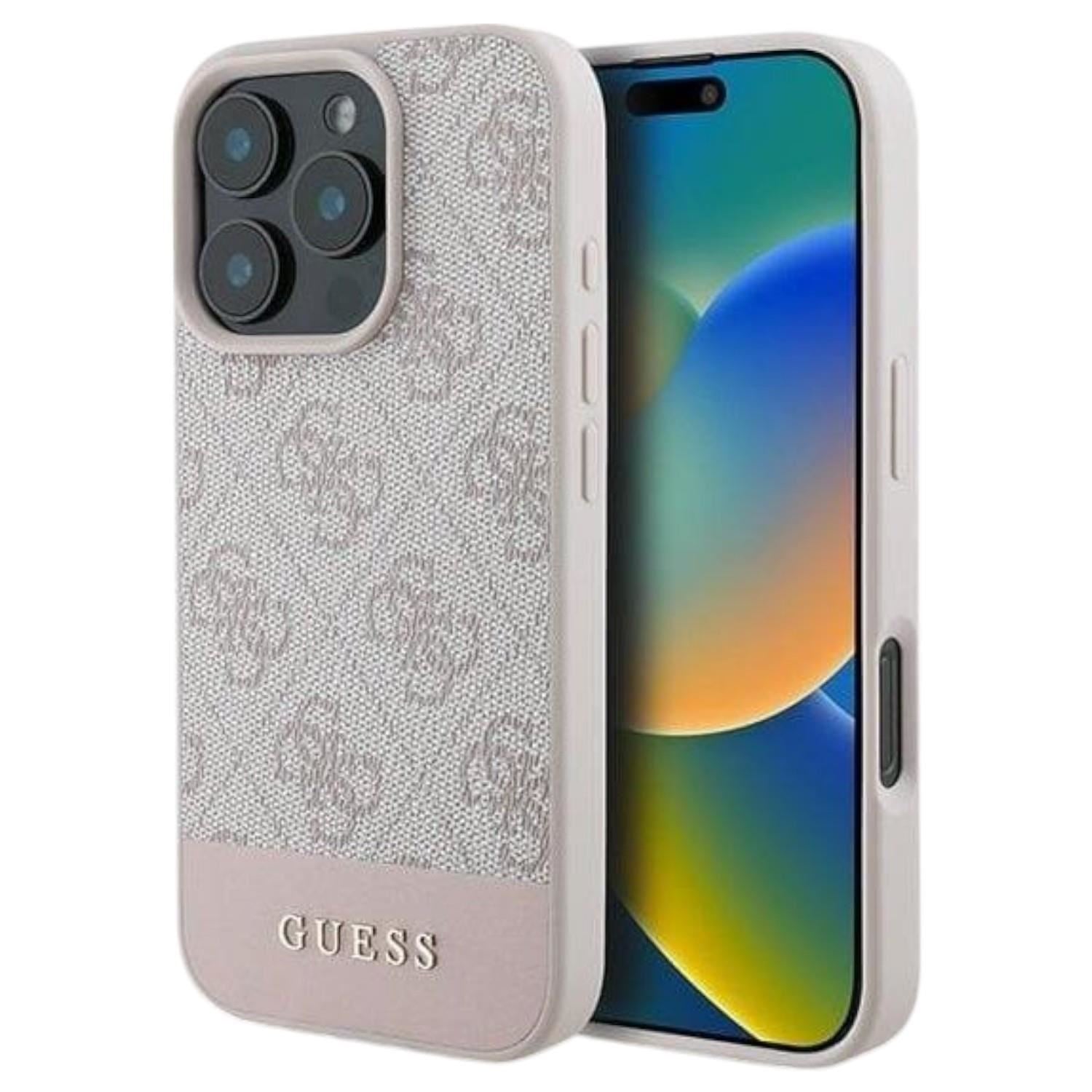 Guess 4G Bottom Stripe Case for iPhone 16 Pro Max 6.9" Pink - GUHCP16XG4GLPI