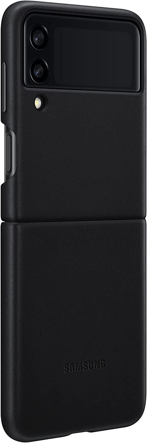 Official Samsung Galaxy Z Flip 3 Leather Cover Black - EF-VF711LBEGWW