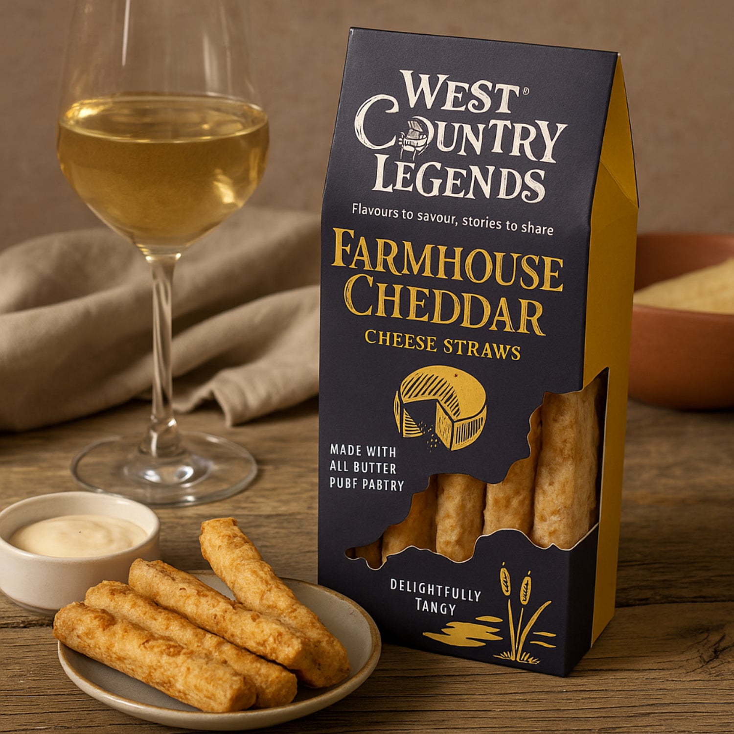 West Country Farmhouse Cheddar Cheese Straws All Butter Puff Pastry - 100g