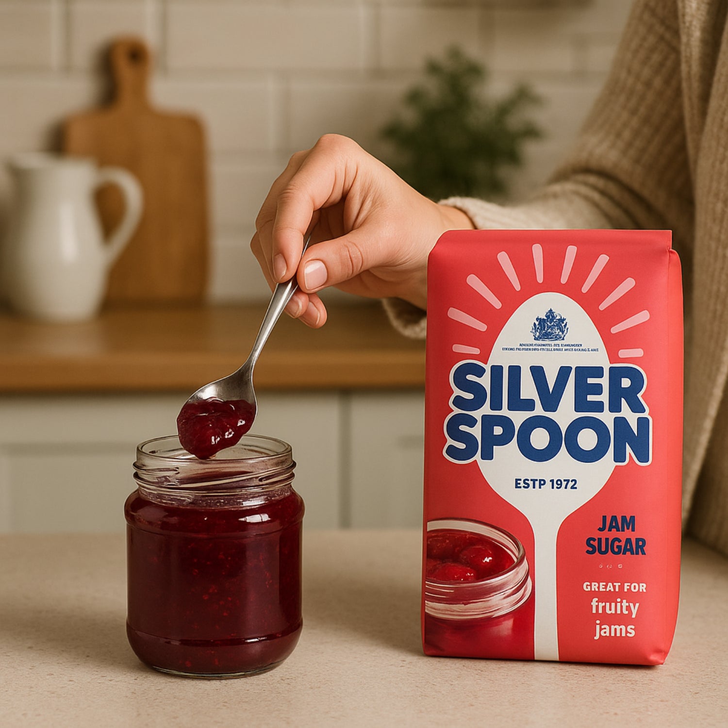 Silver Spoon Jam Sugar for Jam Making Fruity and Preserves - 1kg