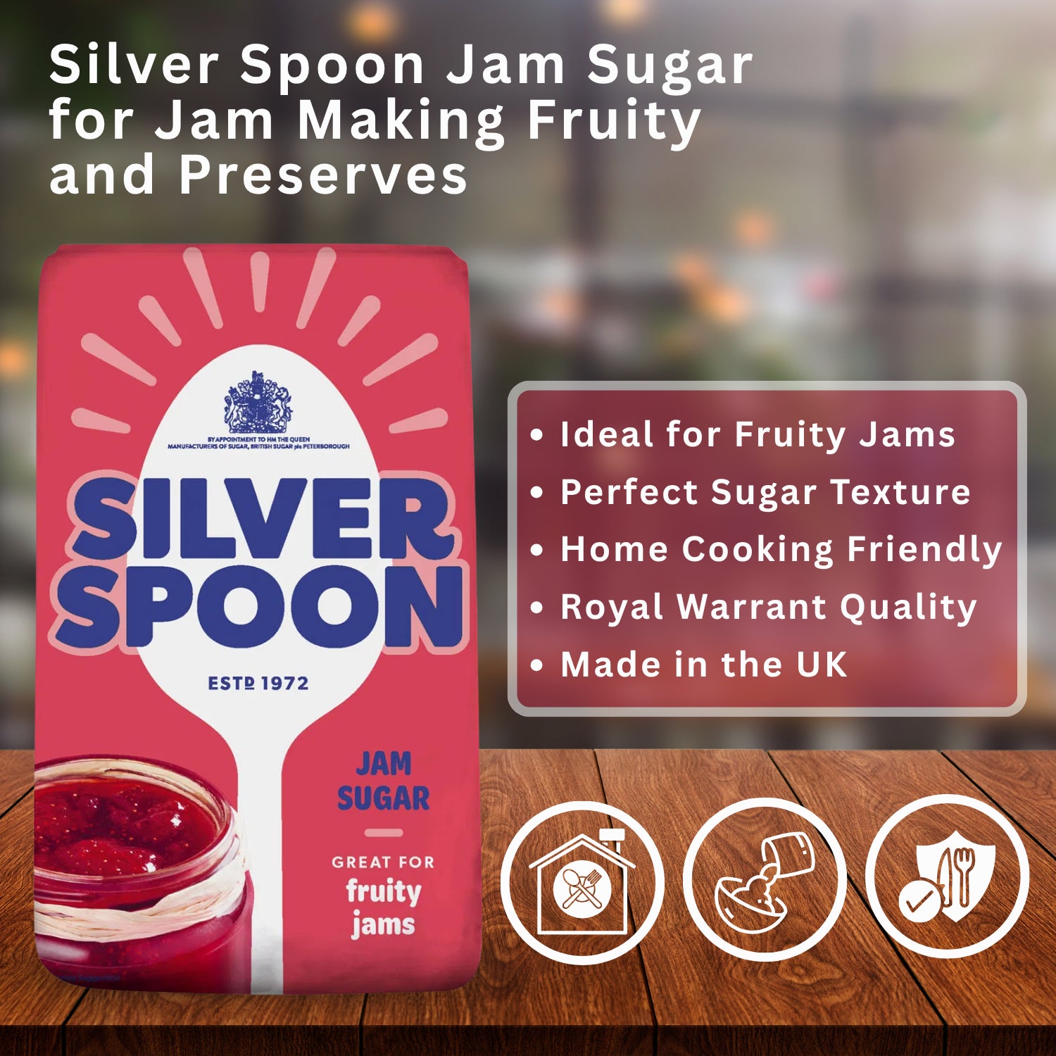 Silver Spoon Jam Sugar for Jam Making Fruity and Preserves - 1kg
