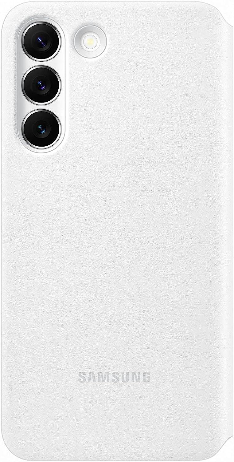 Official Samsung Galaxy S22 Smart Clear View Cover White - EF-ZS901CWEGWW