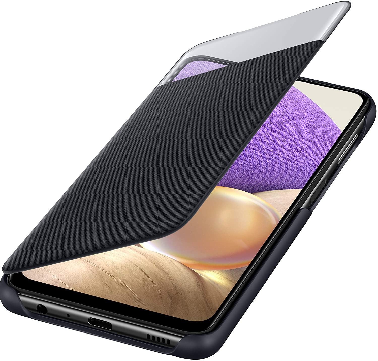 Official Samsung Galaxy A32 5G S View Wallet Cover Black - EF-EA326PBEGWW