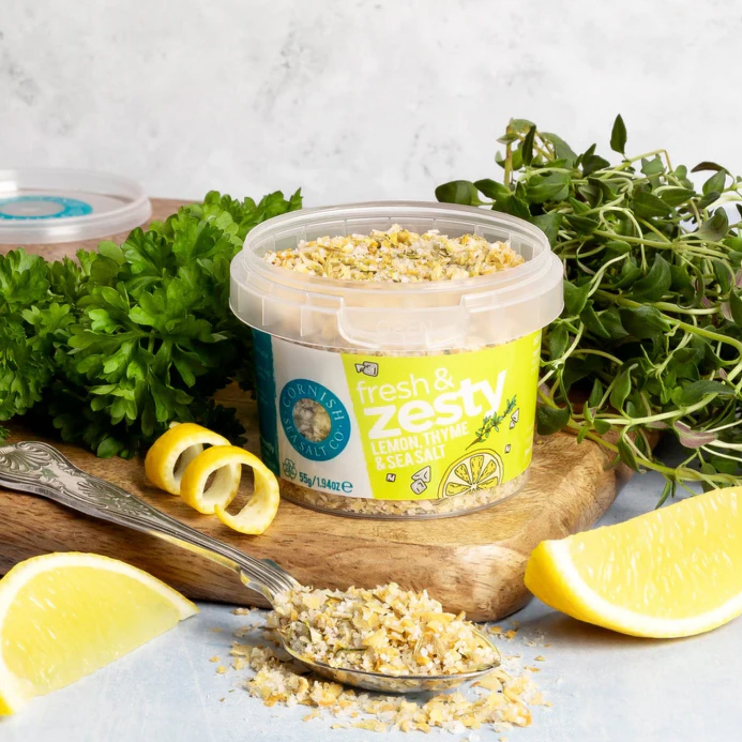 Cornish Fresh & Zesty Lemon Thyme Sea Salt Blend for Cooking & Grilling 55g