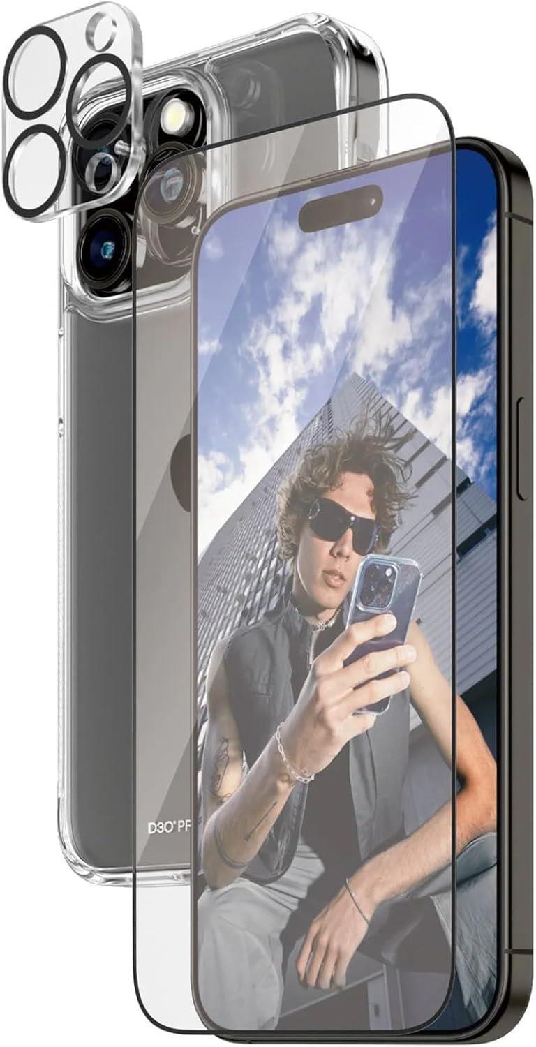 Panzer Glass Powerful 3 in 1 Bundle Pack for iPhone 15 Pro Max 6.7" - B1172�