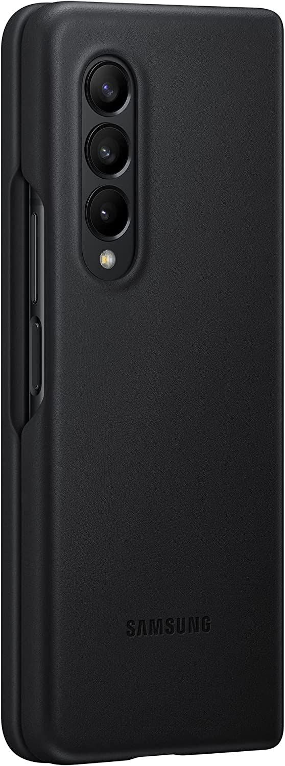 Official Samsung Galaxy Z Fold 3 Leather Cover Black - EF-VF926LBEGWW