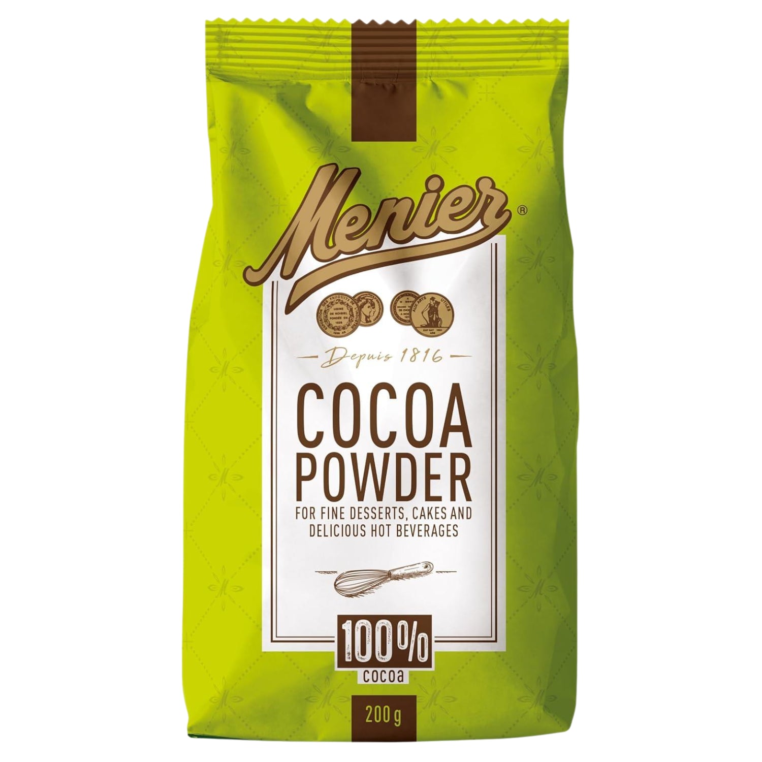 Menier Cocoa Powder 100% Pure Cocoa Baking, Desserts Hot Chocolate Drink 200g
