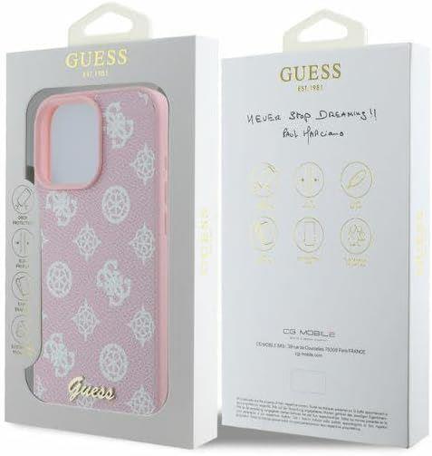 Guess Leather Saffiano Peony Classic Logo Hardcase with MagSafe for iphone 16 Pro Max 6.9 Pink - GUHMP16XPGPYSP"