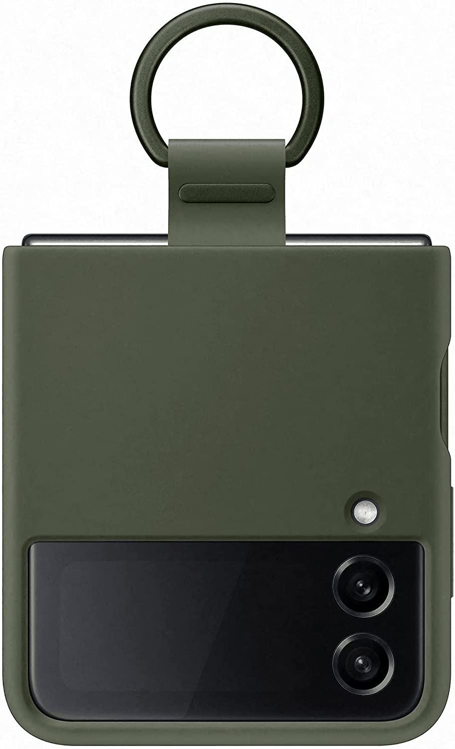 Official Samsung Galaxy Z Flip 4 Silicone Cover with Ring Khaki - EF-PF721TGEGWW
