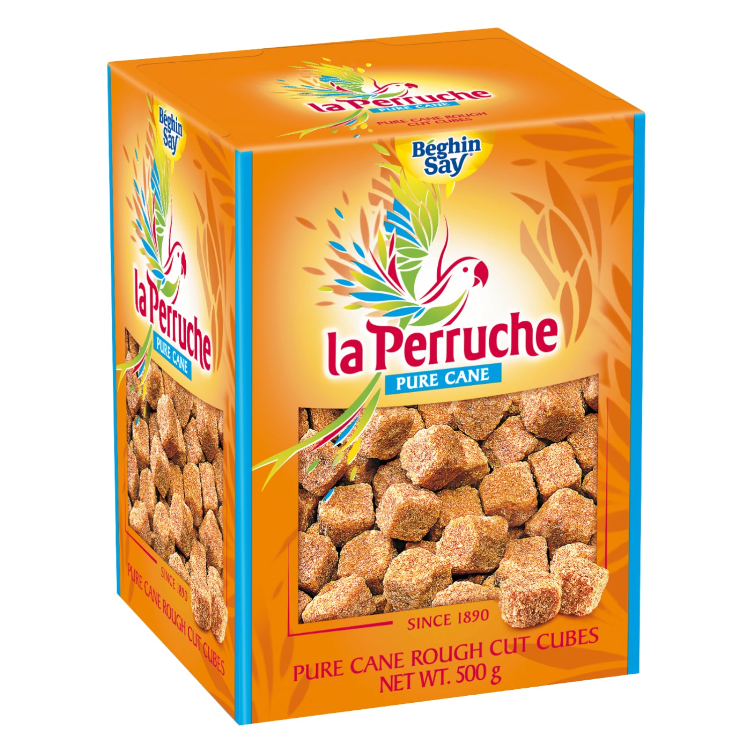 La Perruche Pure Cane Rough Cut Brown Sugar Cubes 500g for Tea and Coffee