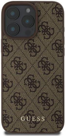 Guess Leather 4G Classic Logo Hardcase with MagSafe for iphone 16 Pro 6.3 Brown - GUHCP16LG4GFBR"