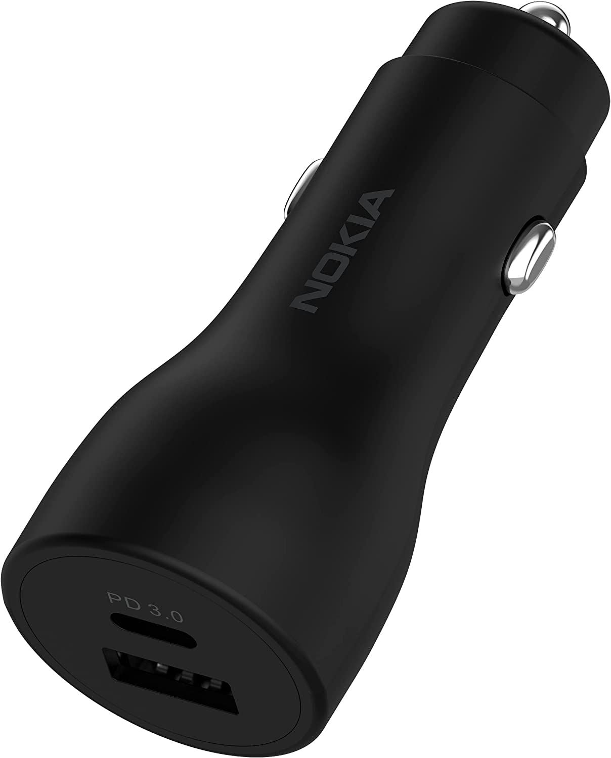 Official Nokia 18W Fast Car Charger with Type C Cable Black - PC-18WC