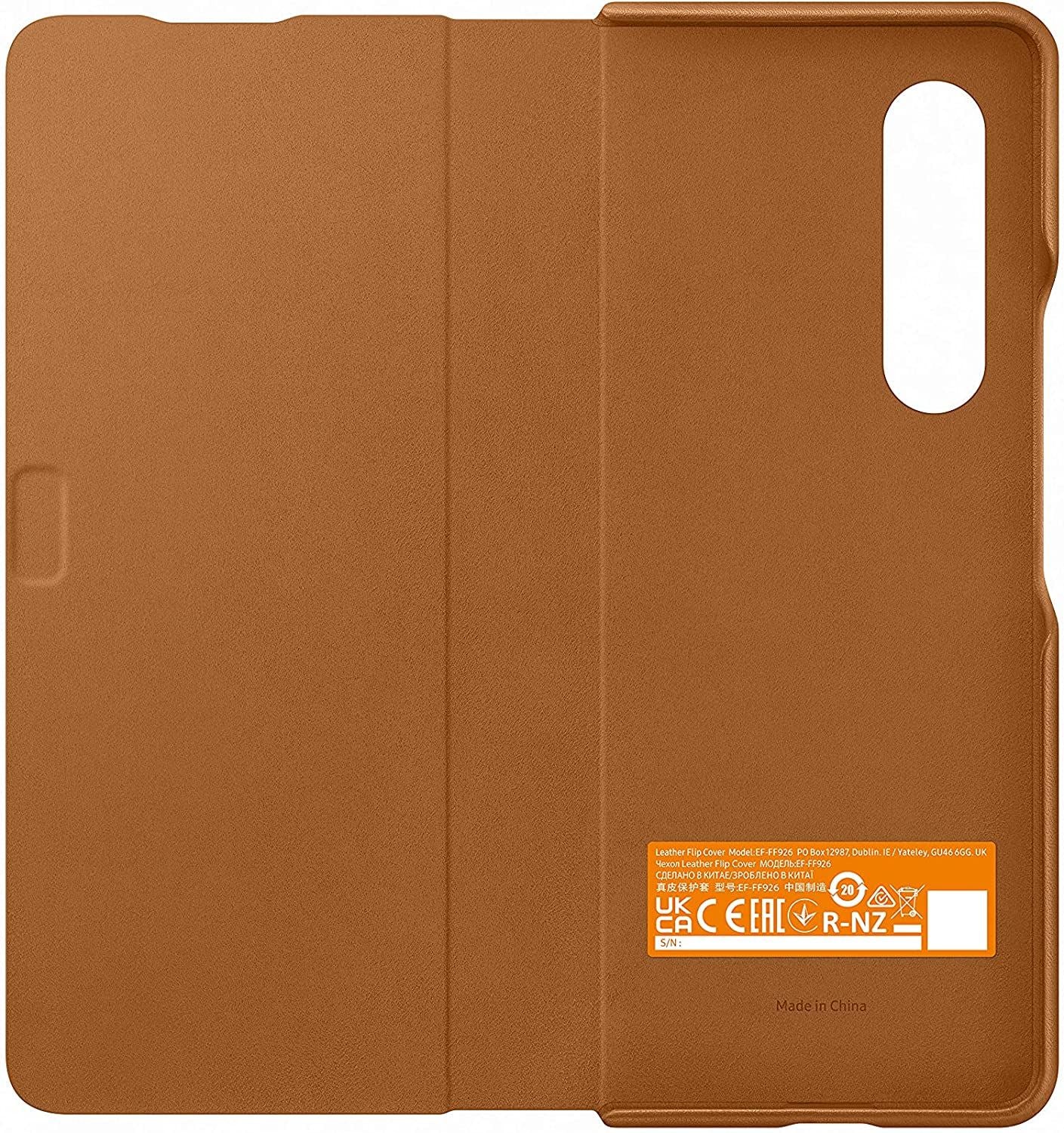 Official Samsung Galaxy Z Fold 3 Leather Cover Brown - EF-VF926LAEGWW