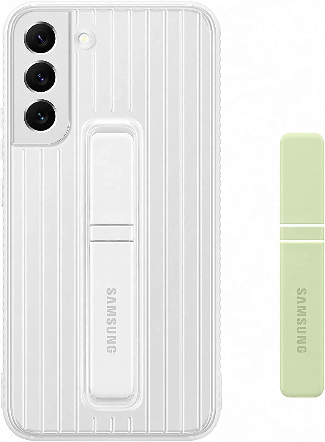 Official Samsung Galaxy S22 Plus Protective Standing Cover White/Green - EF-RS906CWEGEW