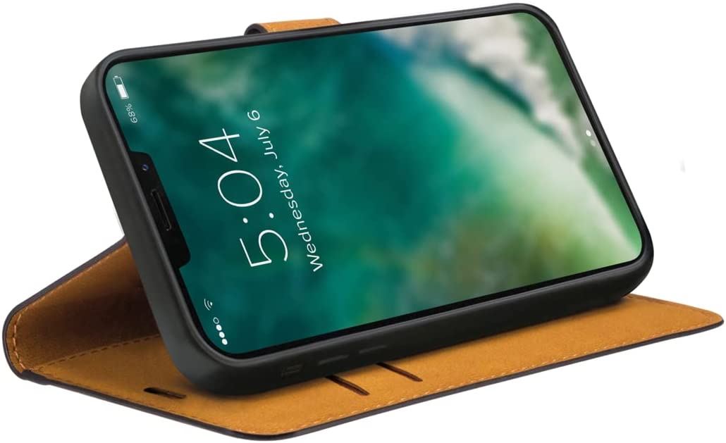 Official Xqisit Slim Wallet Flip Case/Cover for iphone 13 Mini 5.4" Black - 47326