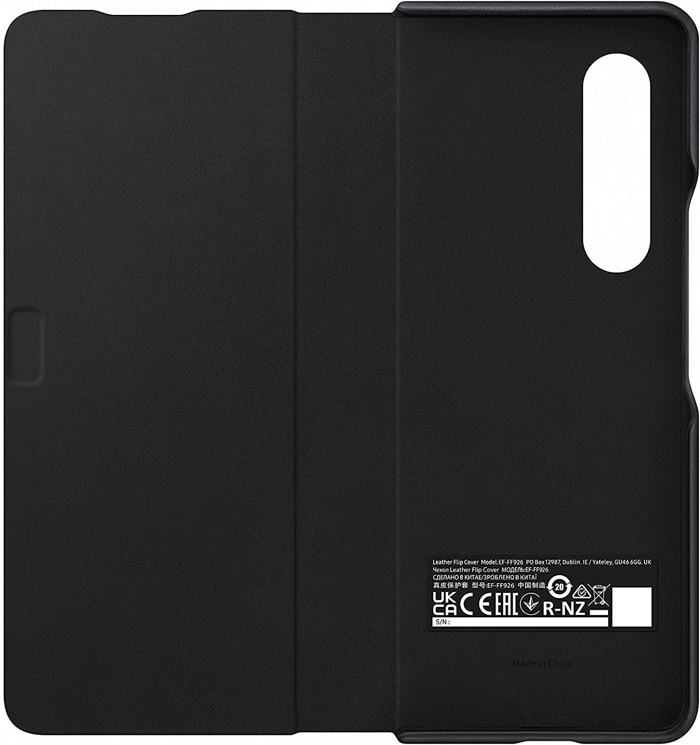 Official Samsung Galaxy Z Fold 3 Leather Flip Cover Black - EF-FF926LBEGWW