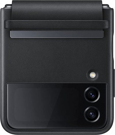 Official Samsung Galaxy Z Flip 4 Flap Leather Cover Black - EF-VF721LBEGWW