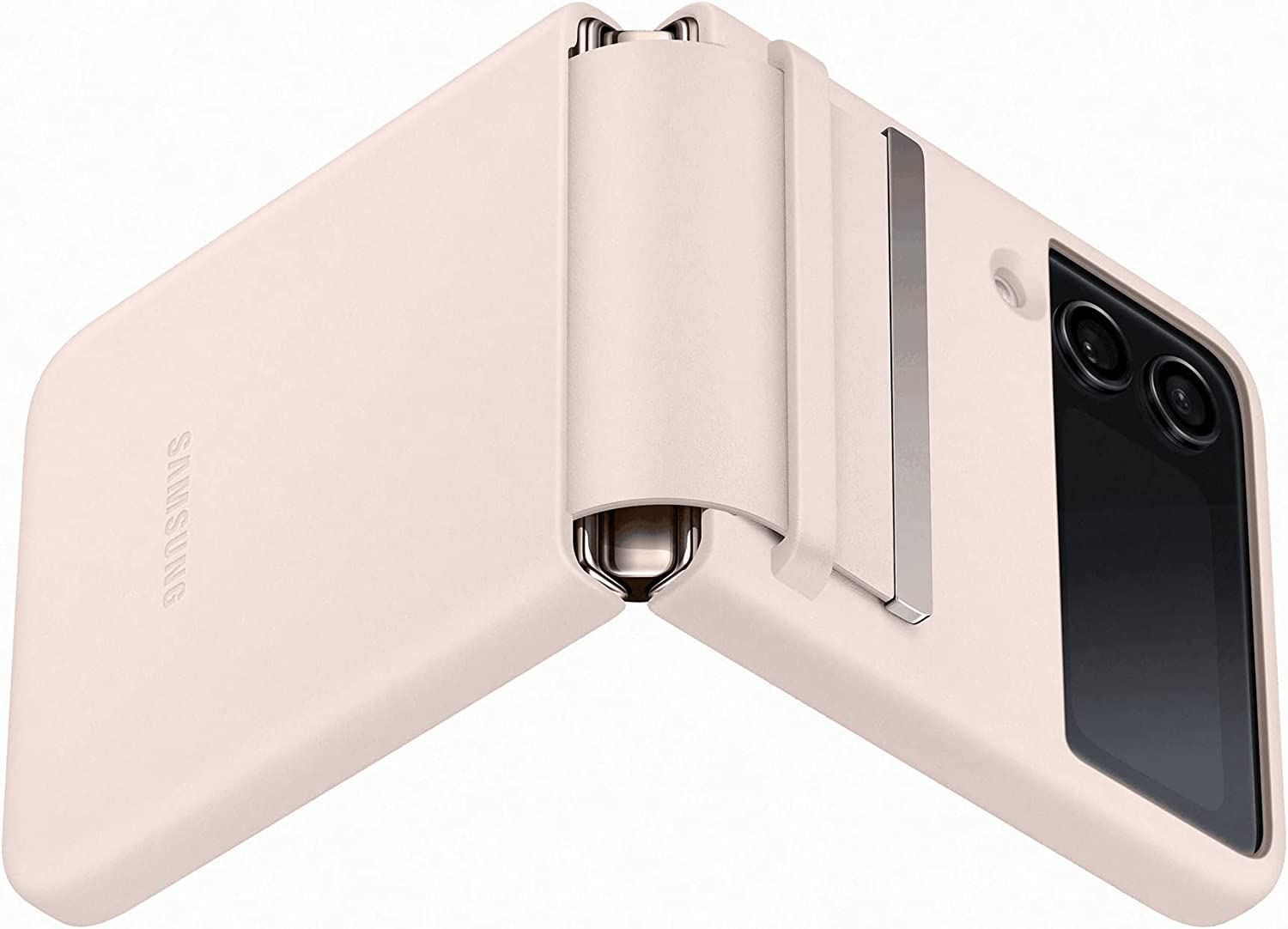 Official Samsung Galaxy Z Flip 4 Flap Leather Cover Peach - EF-VF721LPEGWW