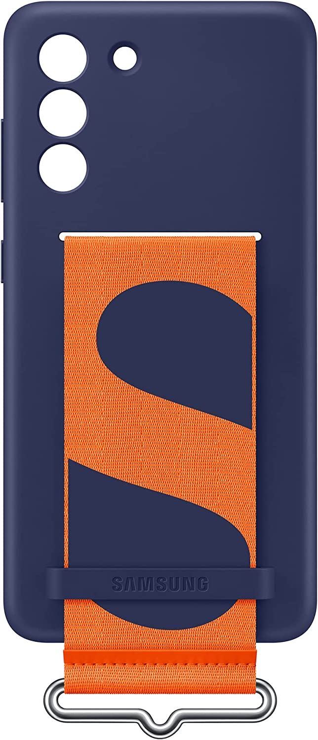 Official Samsung Galaxy S21 FE Silicone Cover with Strap Navy - EF-GG990TNEGWW