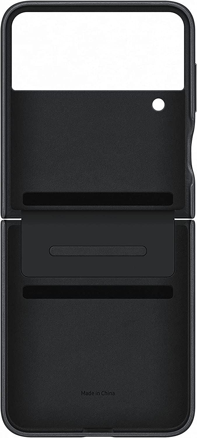 Official Samsung Galaxy Z Flip 4 Flap Leather Cover Black - EF-VF721LBEGWW