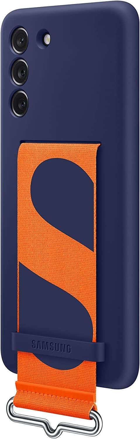 Official Samsung Galaxy S21 FE Silicone Cover with Strap Navy - EF-GG990TNEGWW