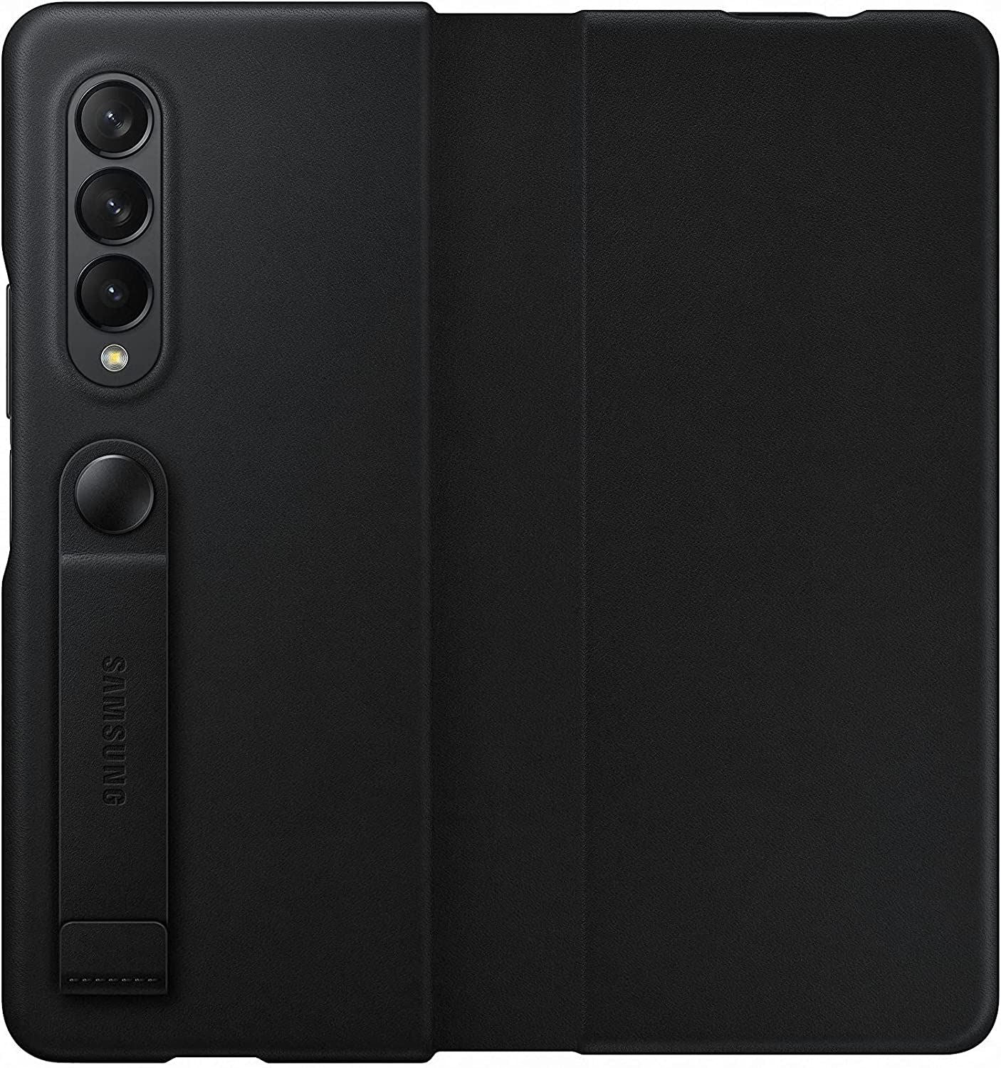 Official Samsung Galaxy Z Fold 3 Leather Flip Cover Black - EF-FF926LBEGWW