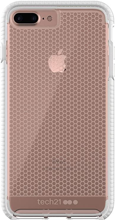 Official Tech 21 Evo Mesh Case/Cover for iphone 7/8 Plus Clear/White T21-5426