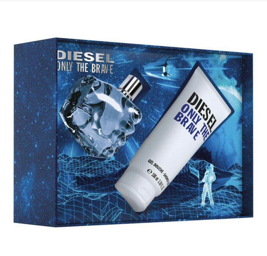 Diesel Only The Brave - Gift Set With 50ml EDT Spray and 100ml Shower Gel NEW