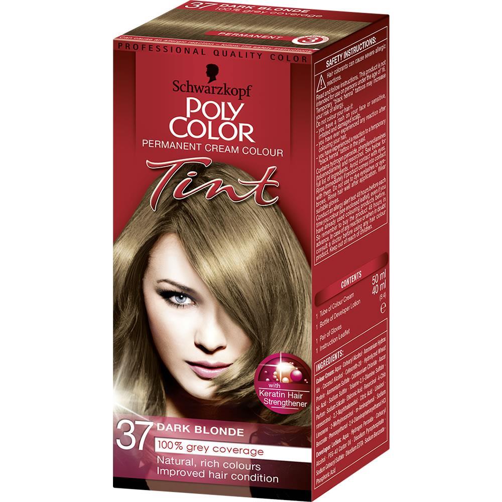 Schwarzkopf Poly Colour Tint 37 Dark Blonde Shade Professional Hair Dye Unisex