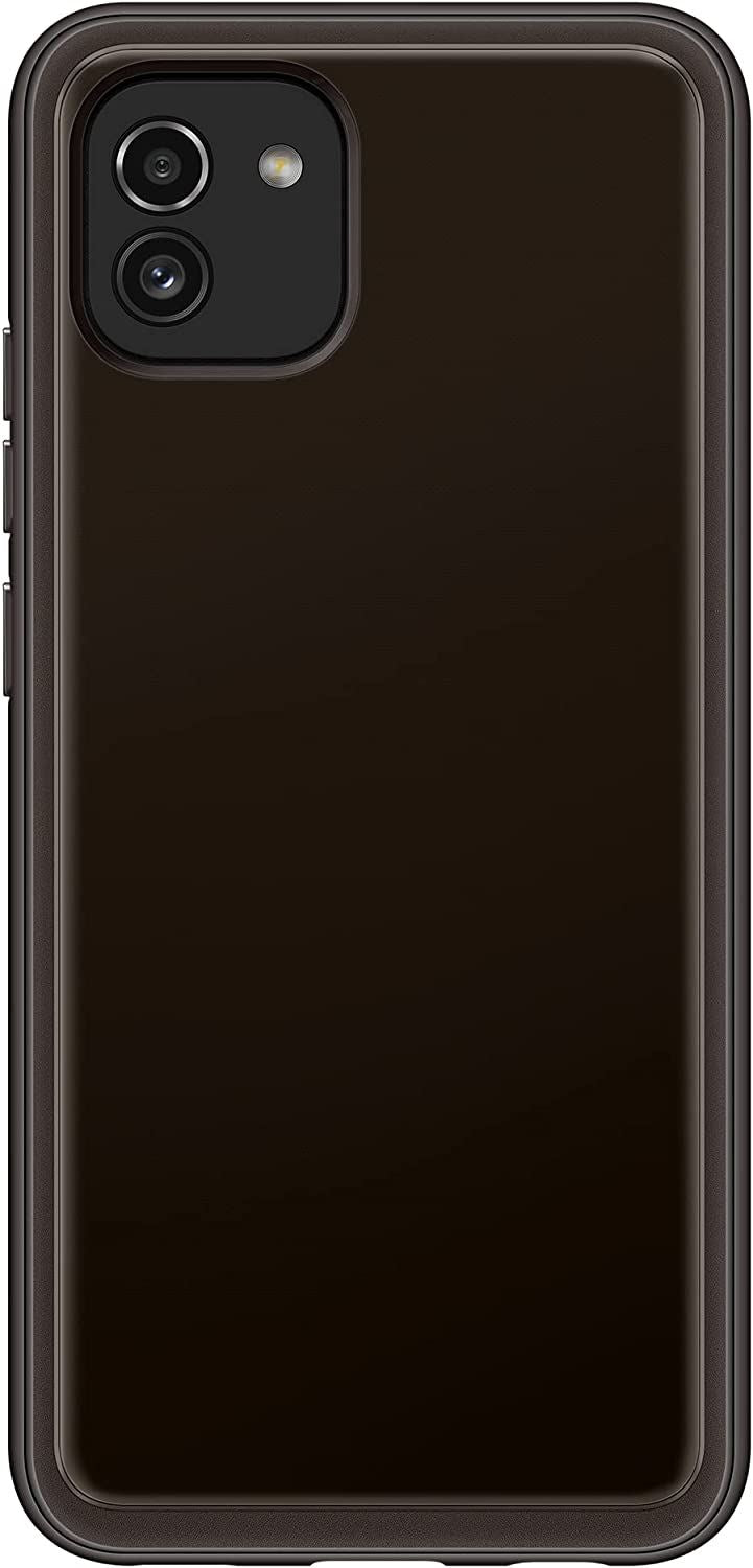 Official Samsung Galaxy A03 Soft Clear Cover Black - EF-QA036TBEGEU