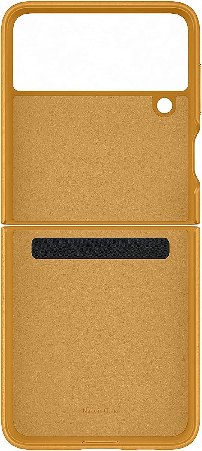 Official Samsung Galaxy Z Flip 3 Leather Cover Mustard - EF-VF711LYEGWW