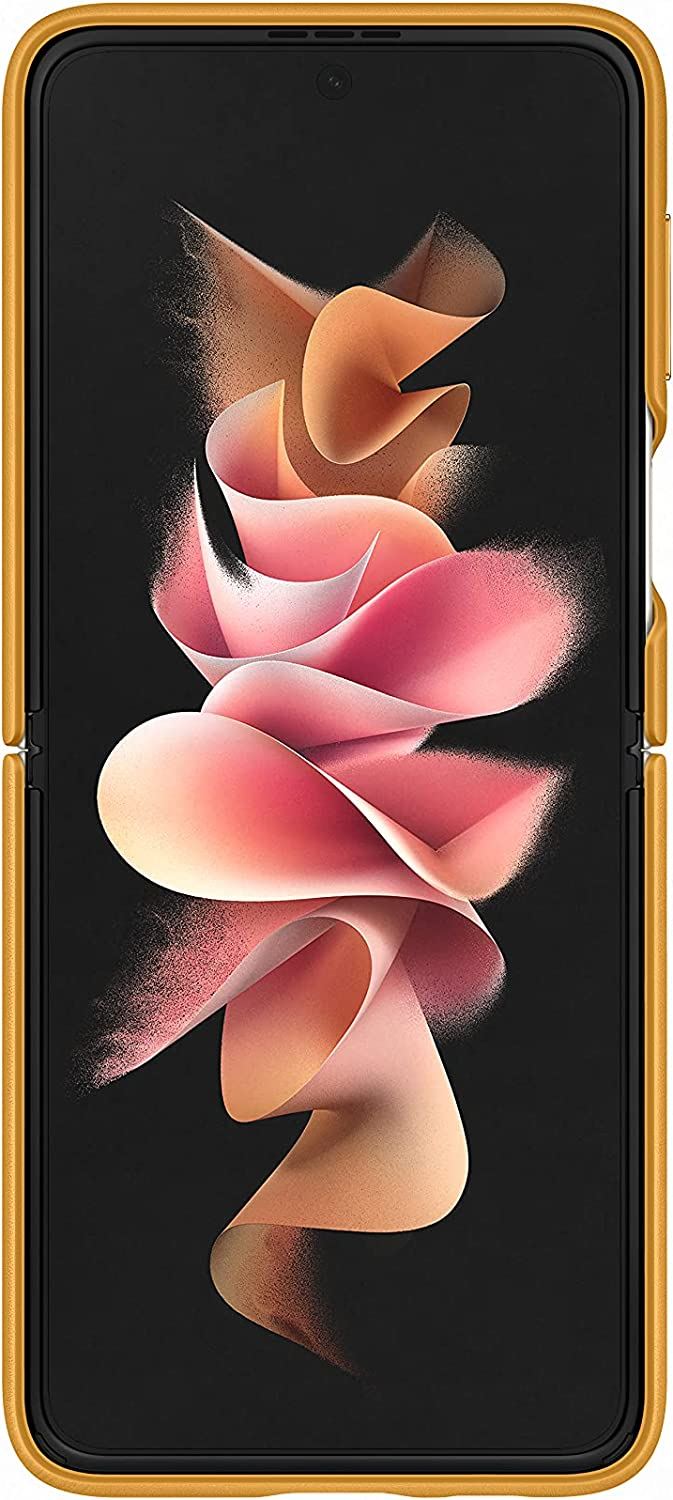 Official Samsung Galaxy Z Flip 3 Leather Cover Mustard - EF-VF711LYEGWW