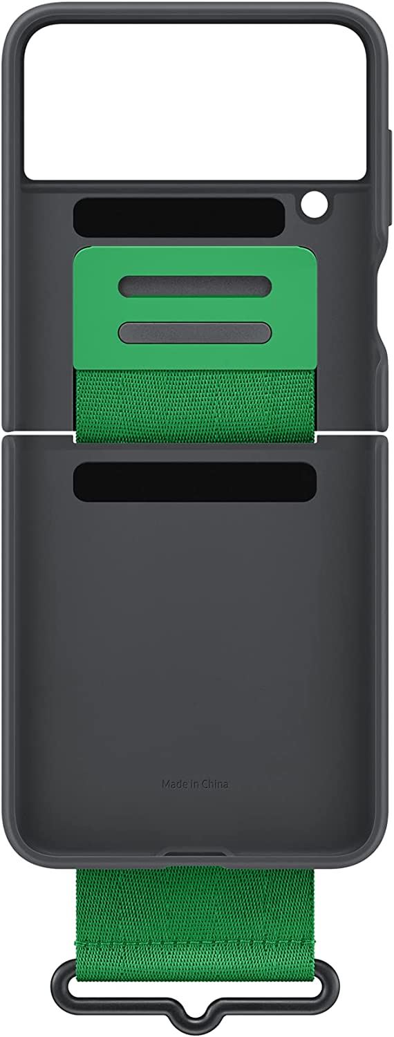 Official Samsung Galaxy Z Flip 4 Silicone Cover with Strap Black - EF-GF721TBEGWW