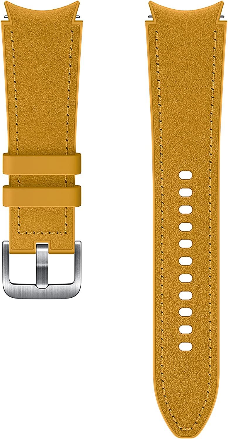 Official Samsung Galaxy Watch 4 Hybrid Leather Band 20mm M/L Mustard - ET-SHR89LYEGEU