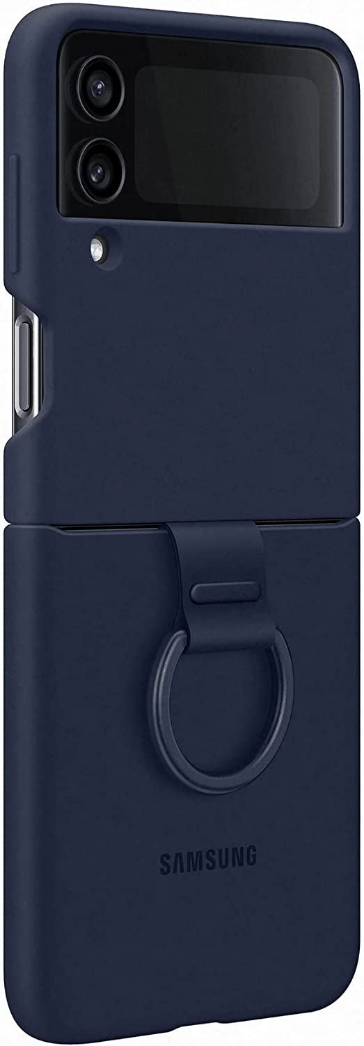 Official Samsung Galaxy Z Flip 4 Silicone Cover with Navy Blue - EF-PF721TNEGWW