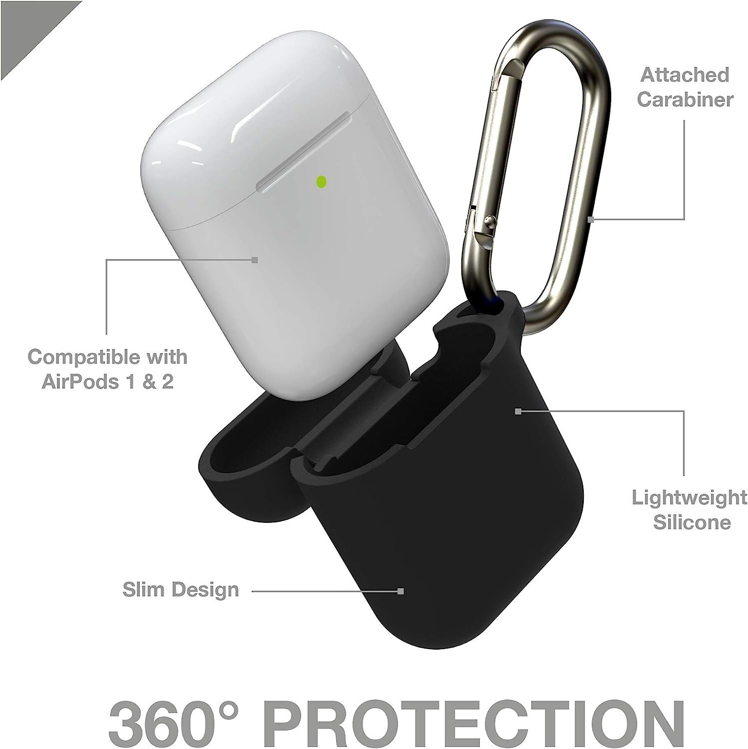 Official Gear4 Apollo Airpod 1/2 Case Black - 702004150