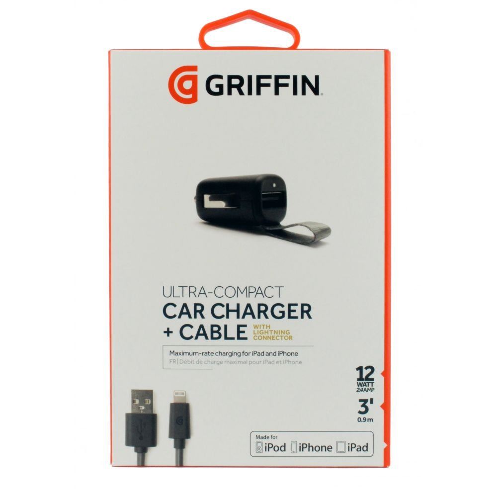 Official Griffin 2.4 amp 12W Car Charger with Cable - GC39940