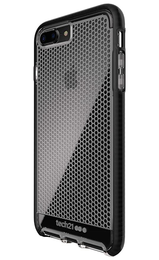 Official Tech 21 Evo Mesh Case/Cover for iphone 7/8 Plus Clear/Black T21-5425