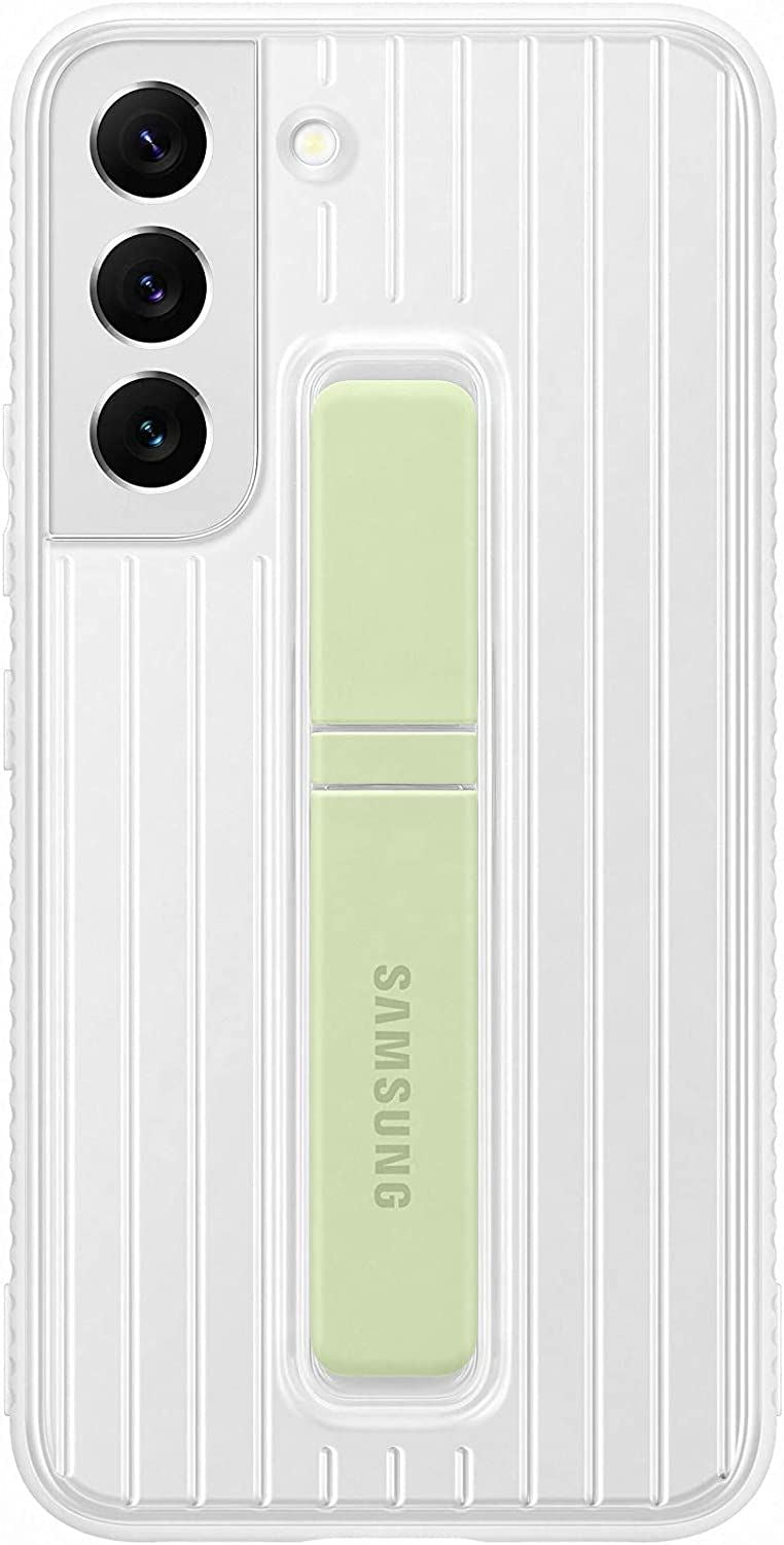 Official Samsung Galaxy S22 Protective Standing Cover White/Green - EF-RS901CWEGEW