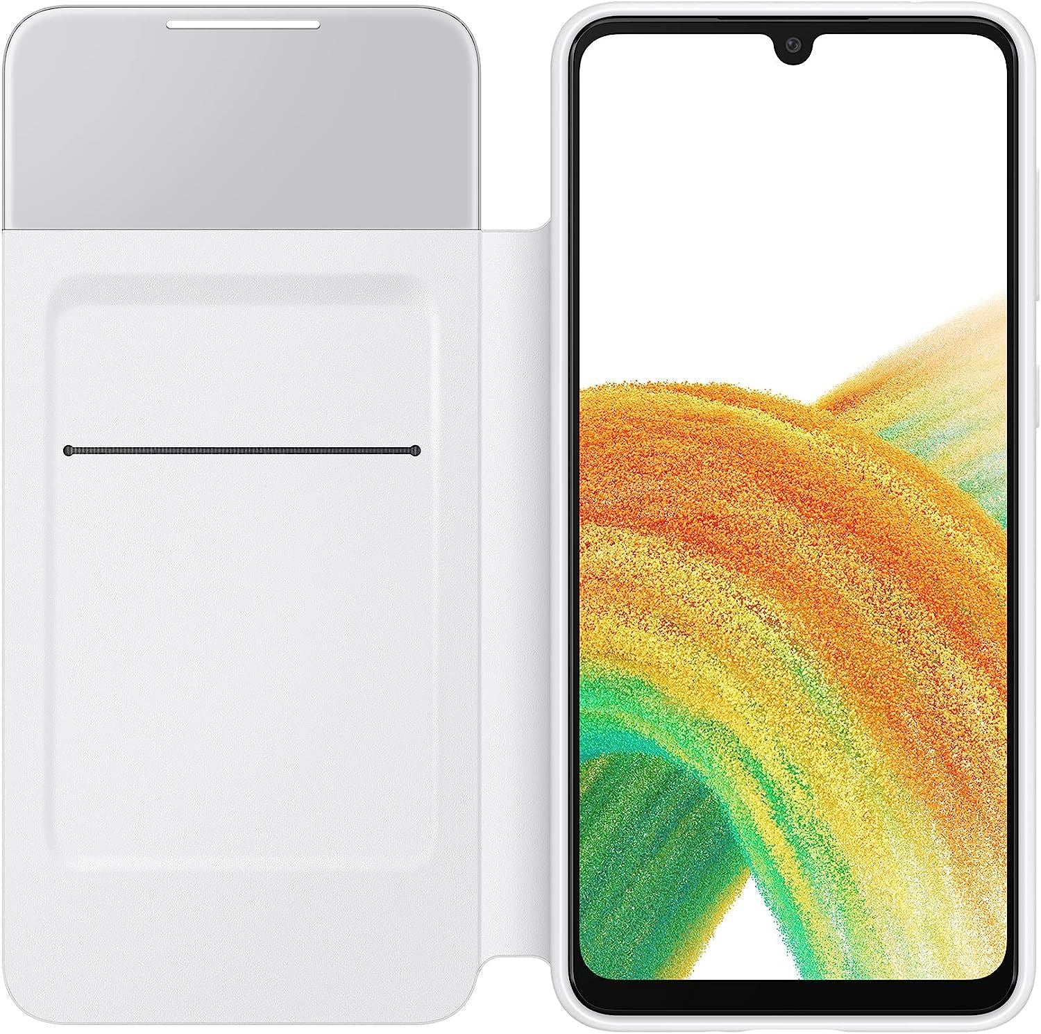 Official Samsung Galaxy A33 5G Smart S View Wallet Cover White - EF-EA336PWEGEW