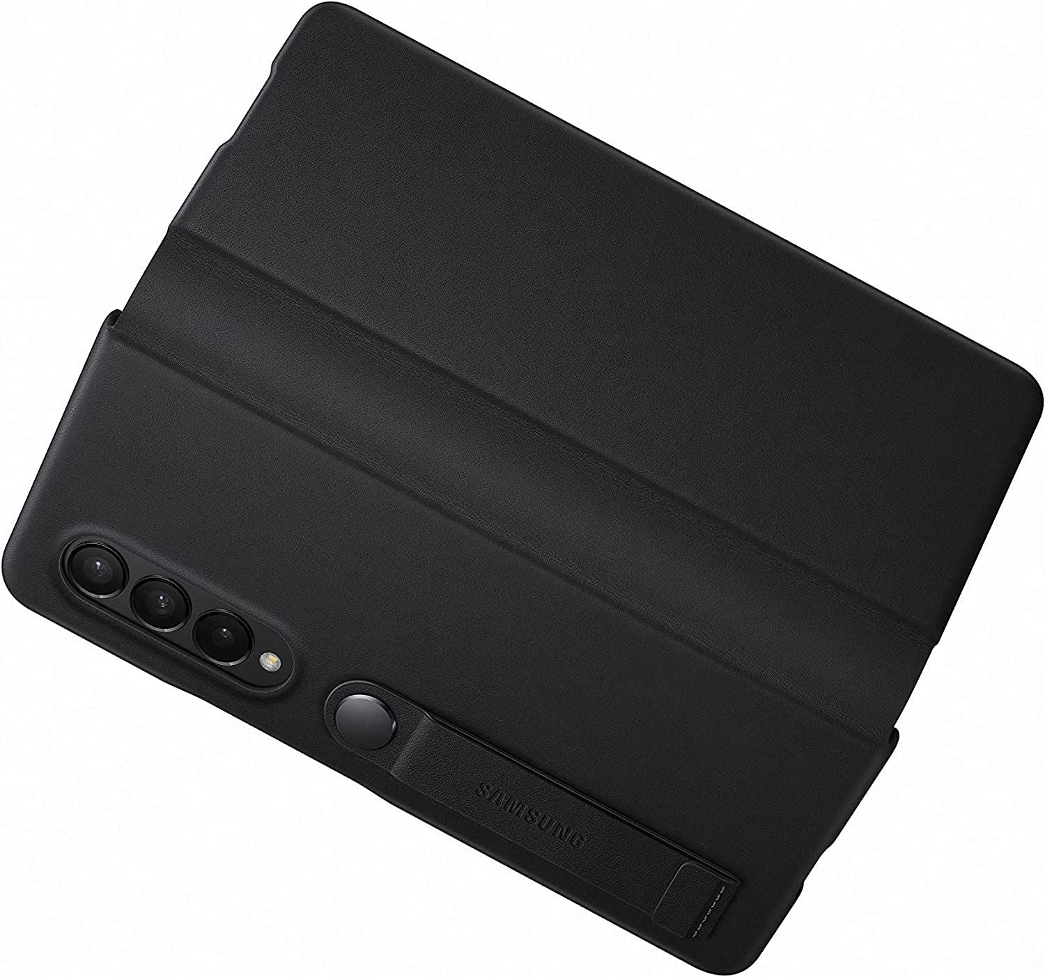 Official Samsung Galaxy Z Fold 3 Leather Flip Cover Black - EF-FF926LBEGWW