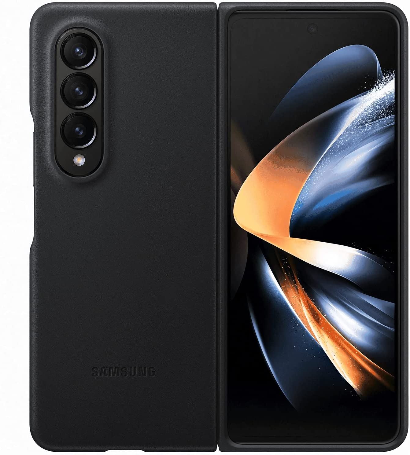 Official Samsung Galaxy Z Fold 4 Leather Cover Black - EF-VF936LBEGWW