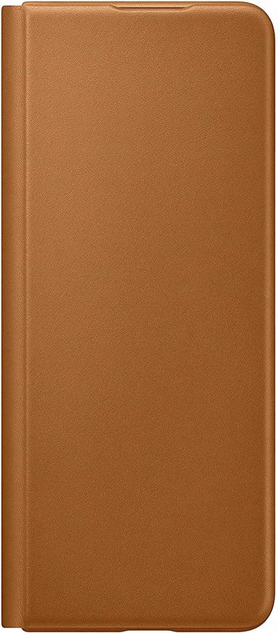 Official Samsung Galaxy Z Fold 3 Leather Flip Cover Brown - EF-FF926LAEGWW