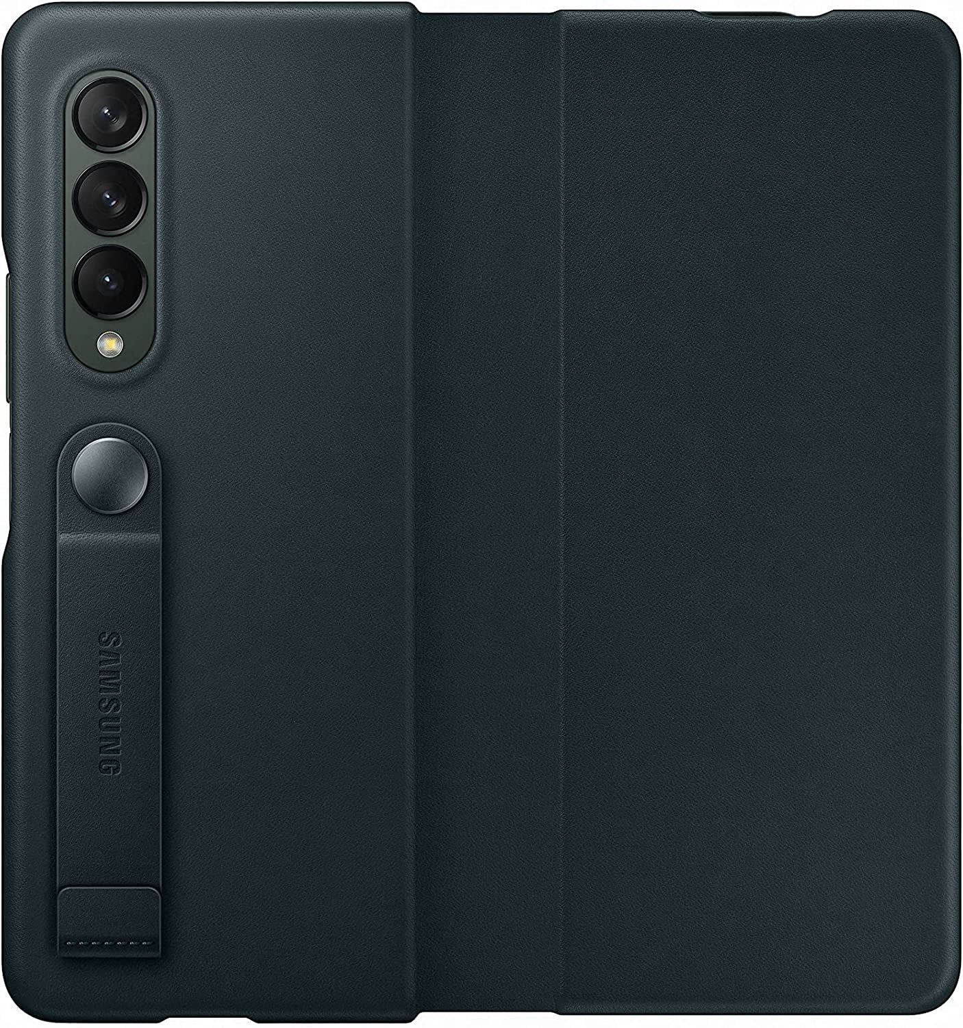 Official Samsung Galaxy Z Fold 3 Leather Flip Cover Green - EF-FF926LGEGWW
