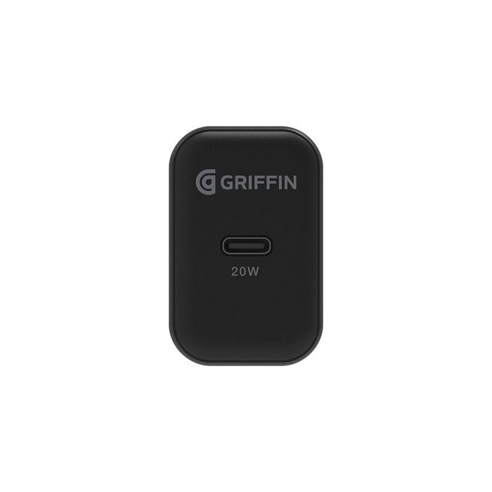 Official Griffin 20W Powerblock USB C PD Mains Charger with UK/EU Clips White - GP-168-WHT-EMEA