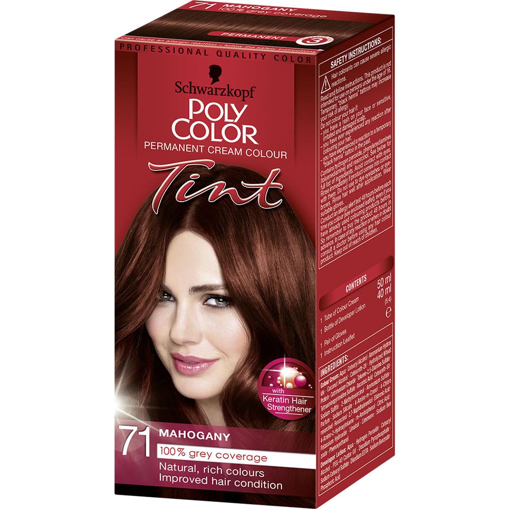 Schwarzkopf Poly Colour Tint 71 Mahogany Shade Hair Dye Permanent Professional
