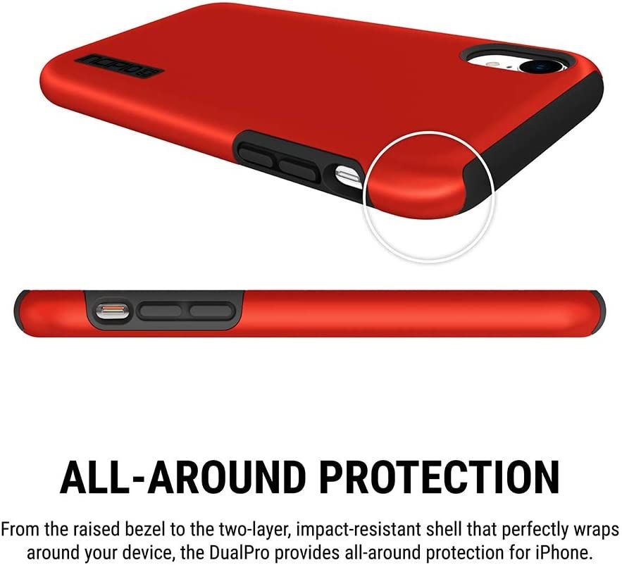 Official Incipio Dual Pro case/Cover for iphone XR Red/Black - IPH-1748-RBK