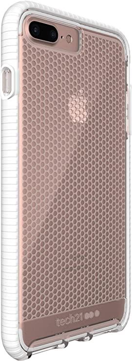 Official Tech 21 Evo Mesh Case/Cover for iphone 7/8 Plus Clear/White T21-5426